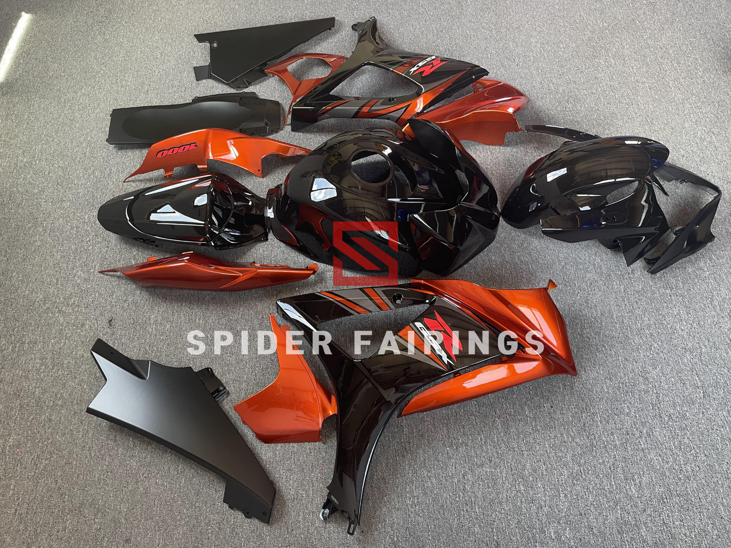 Black and Orange-Suzuki GSXR1000 2007-2008