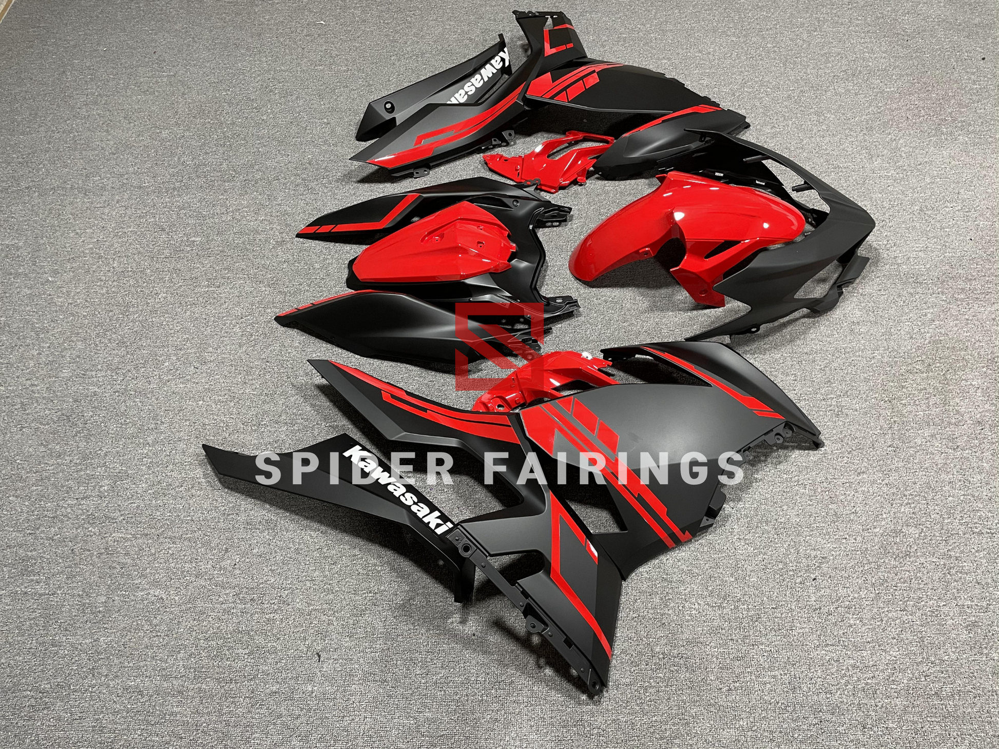 Matte Black and Red-Kawasaki Ninja400 2018-2021