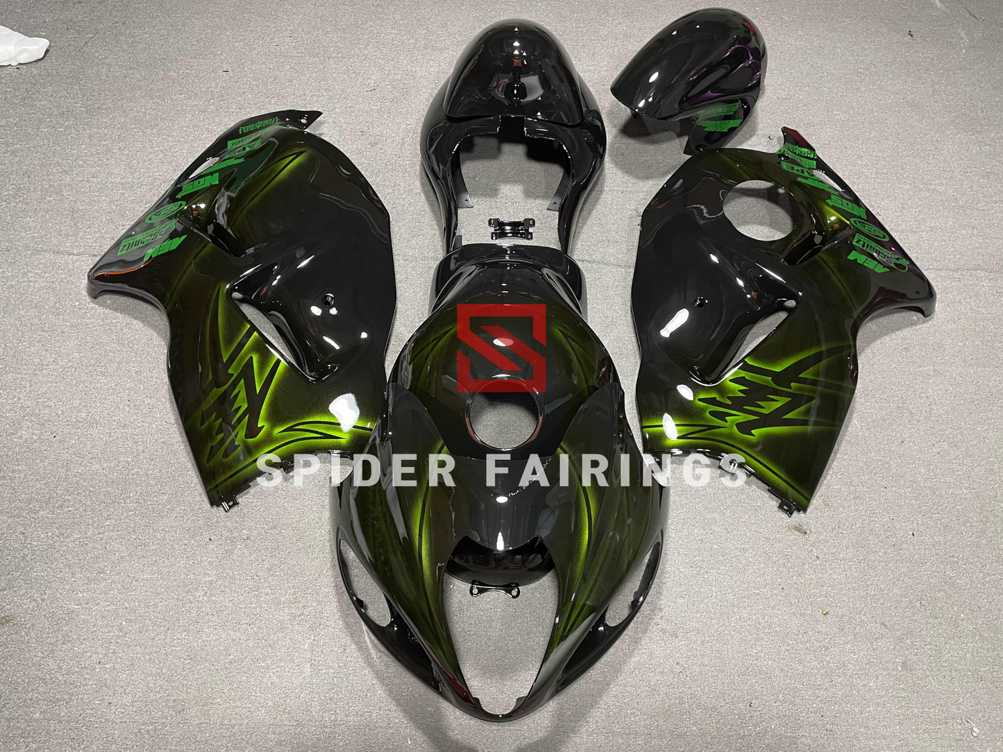 Black and Green-Suzuki GSXR1300 1997-2007