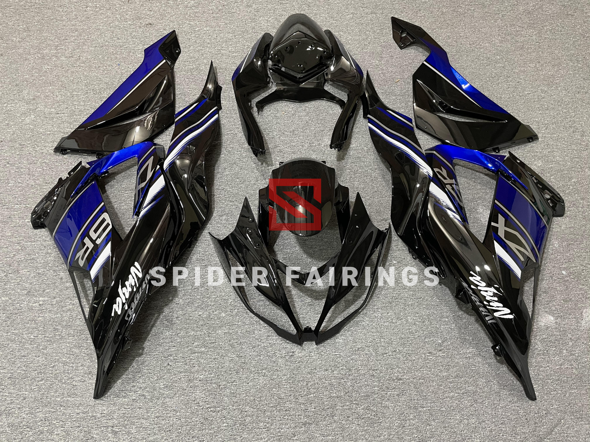 Gloss Black and Blue Kawasaki ZX-6R 2013-2018