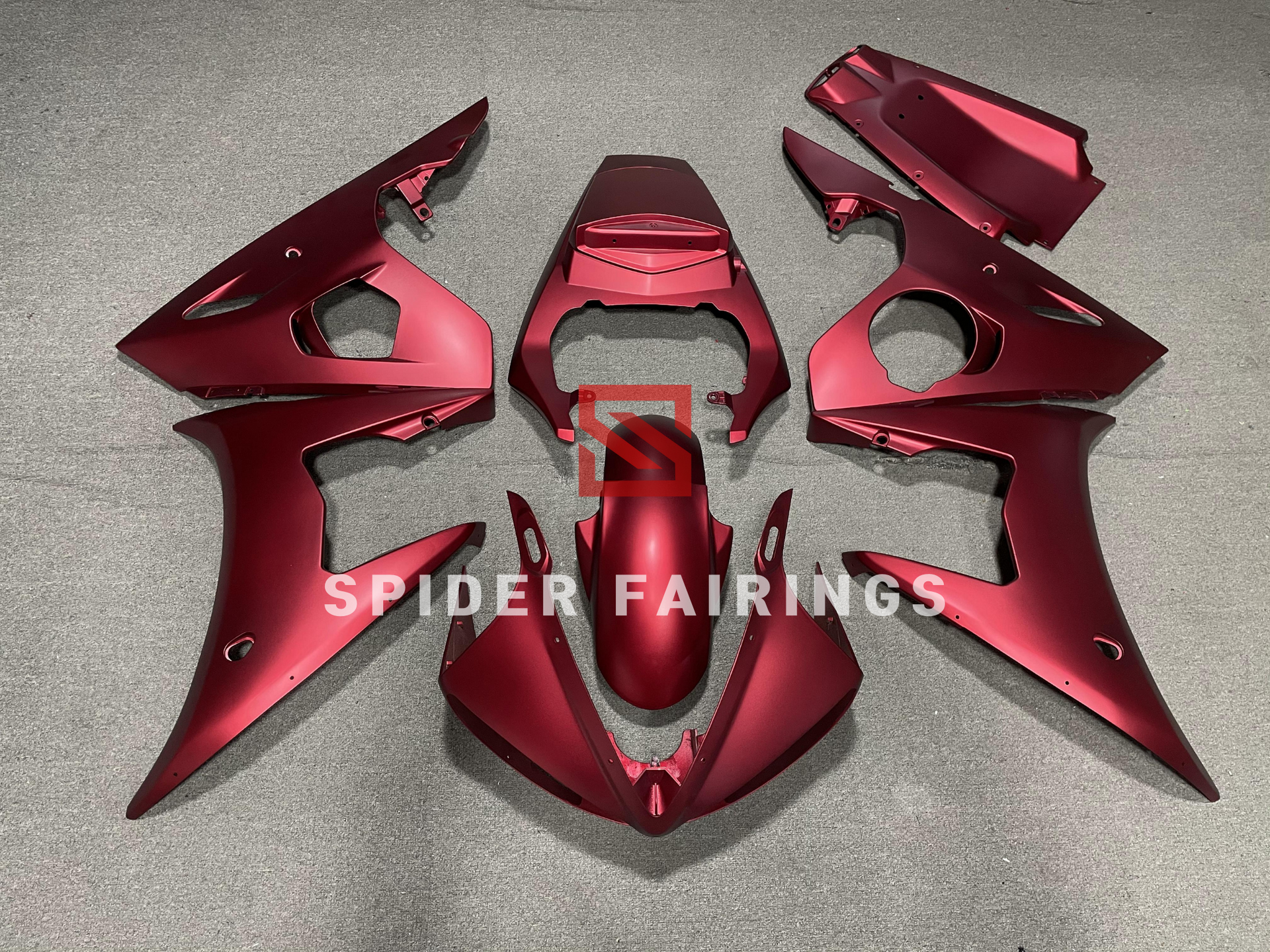 YAMAHA YZF-R6 バイク　カウルセット 赤 ソウルレッドクリスタルM Matte Deep Red-Yamaha YZF R6 2003-2004 – SpiderFairings