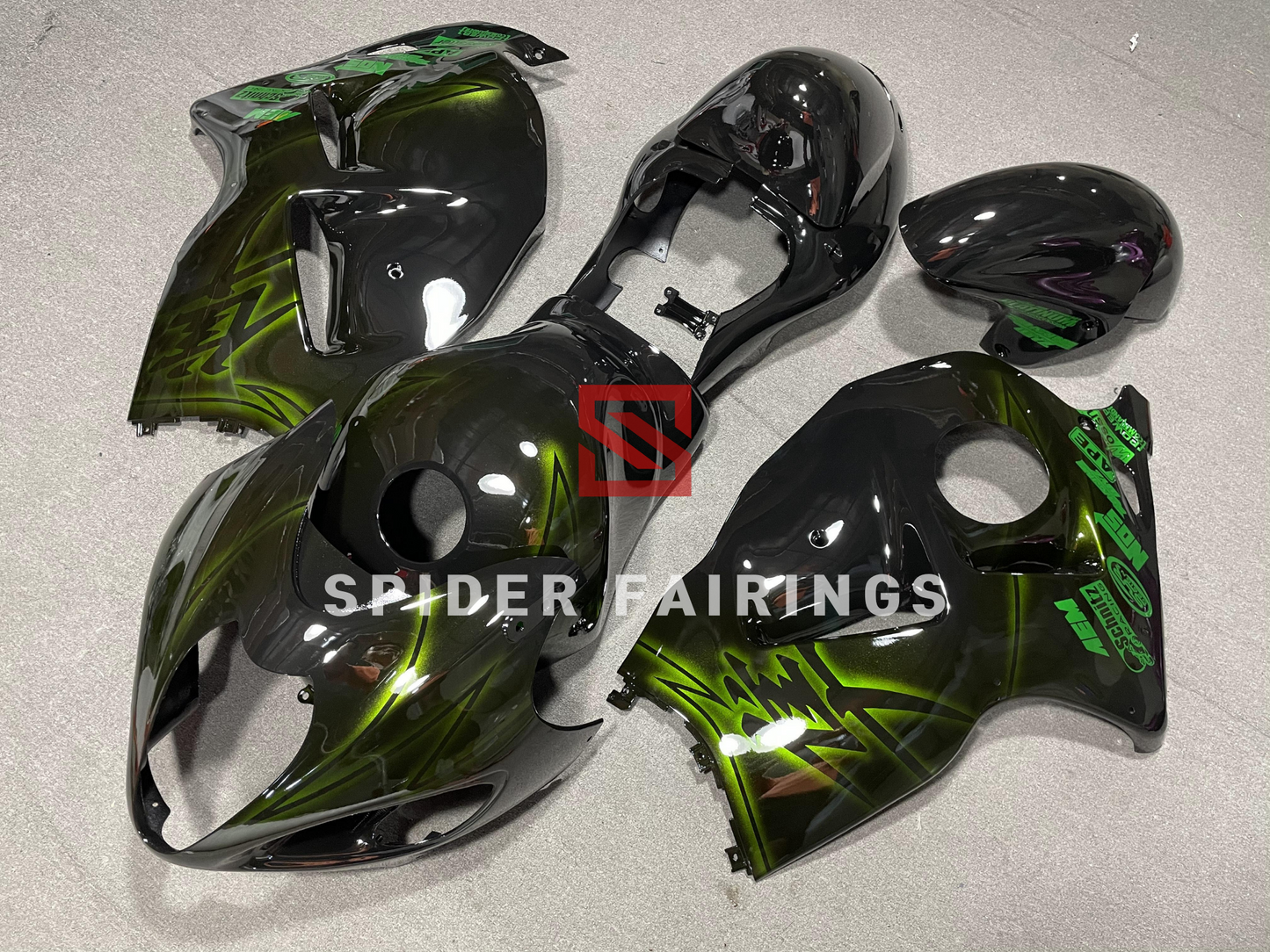 Black and Green-Suzuki GSXR1300 1997-2007