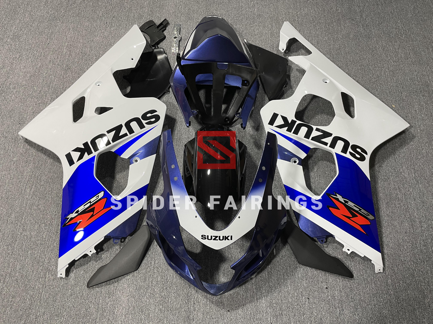 Dark Blue and White-Suzuki GSXR600-750 2004-2005