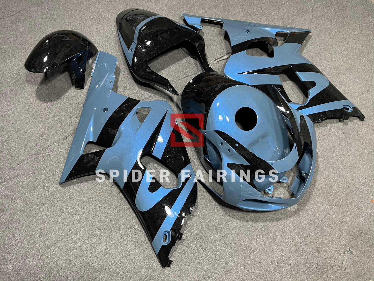 Gloss Bluegray and Black-Suzuki GSXR600-750 2001-2003