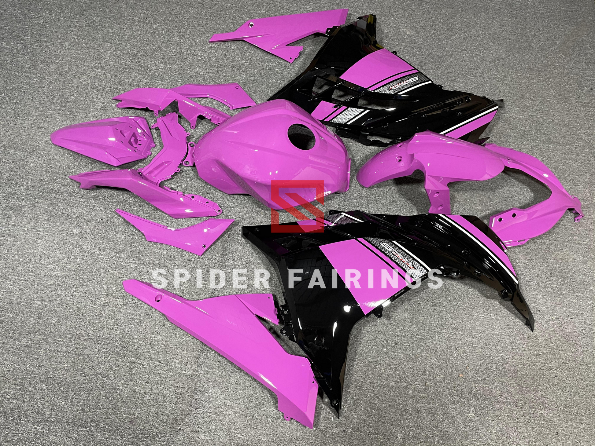Pink and Black-Kawasaki Ninja300 2013-2021 – SpiderFairings Pink and Black-Kawasaki Ninja300 2013-2021 – SpiderFairings