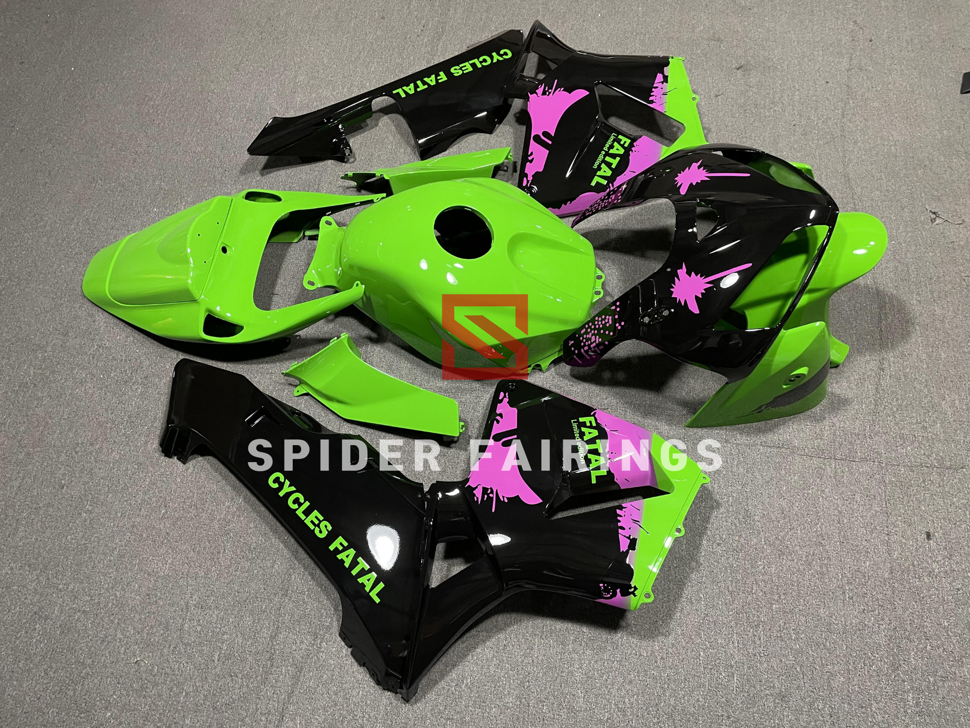 Pink Splatter and Green-Honda CBR600RR 2005-2006