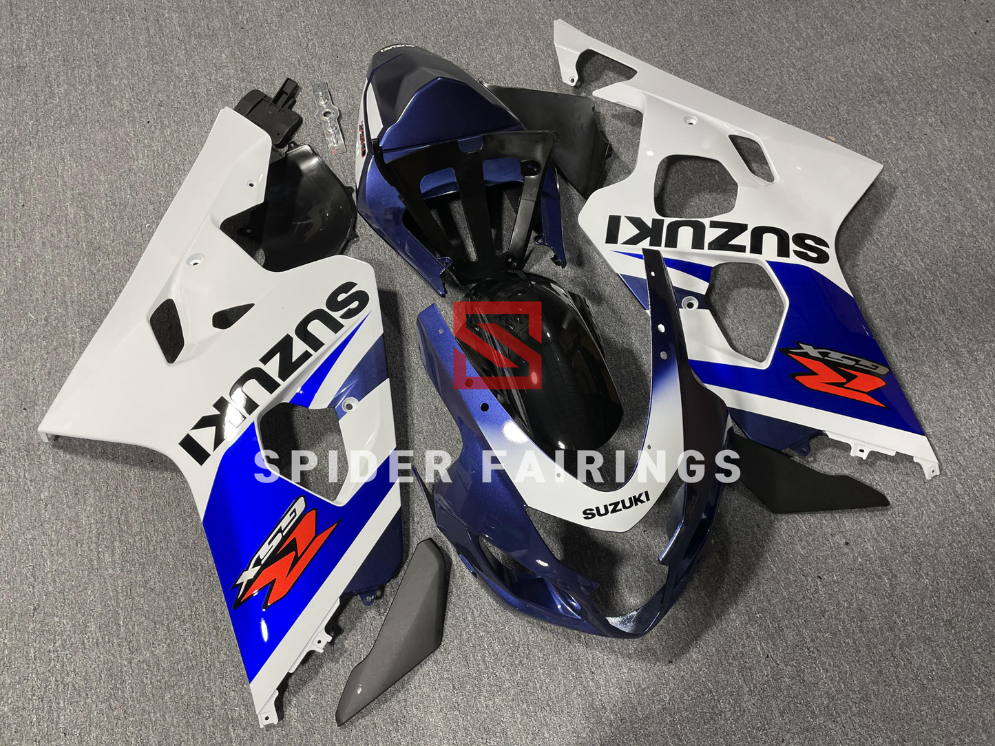 Dark Blue and White-Suzuki GSXR600-750 2004-2005