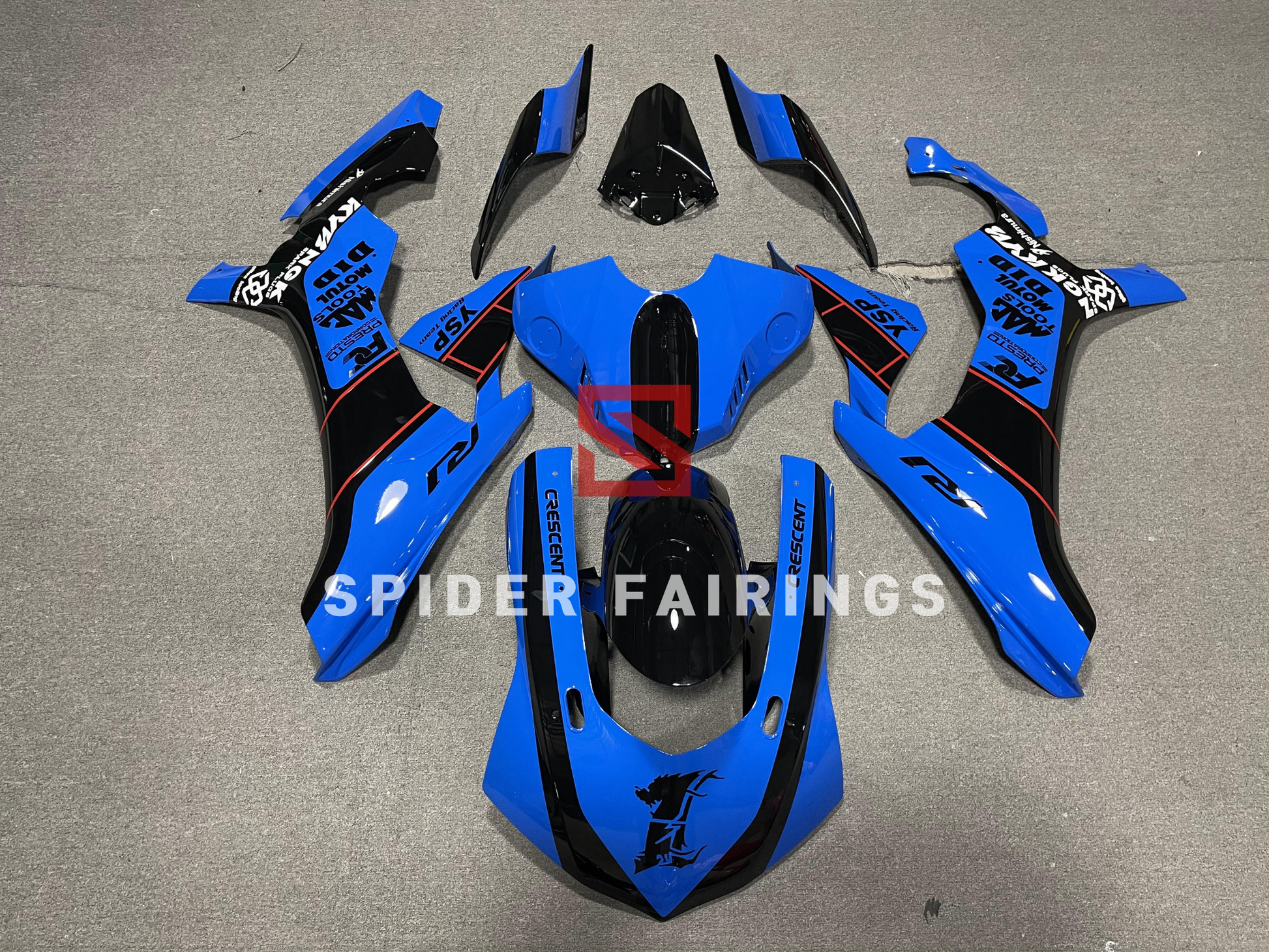 Blue and Black-Yamaha YZF R1 2015-2019