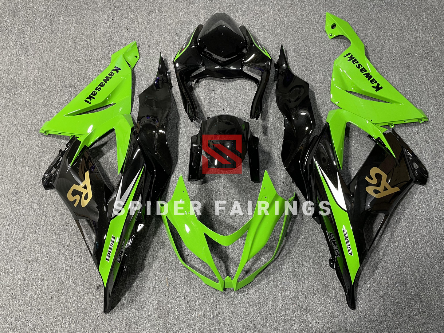 Gloss Black and Green-Kawasaki ZX-6R 2013-2018