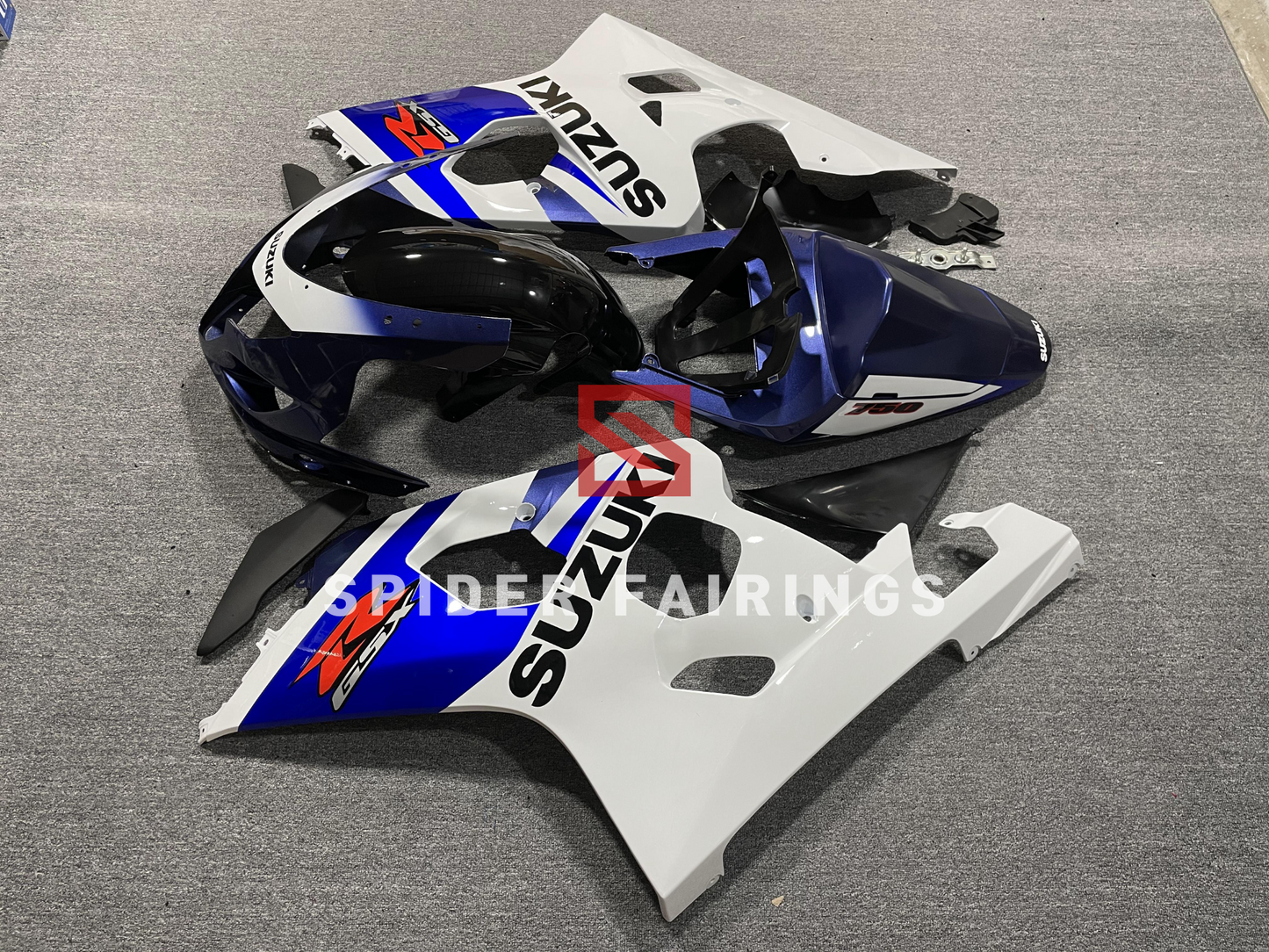 Dark Blue and White-Suzuki GSXR600-750 2004-2005