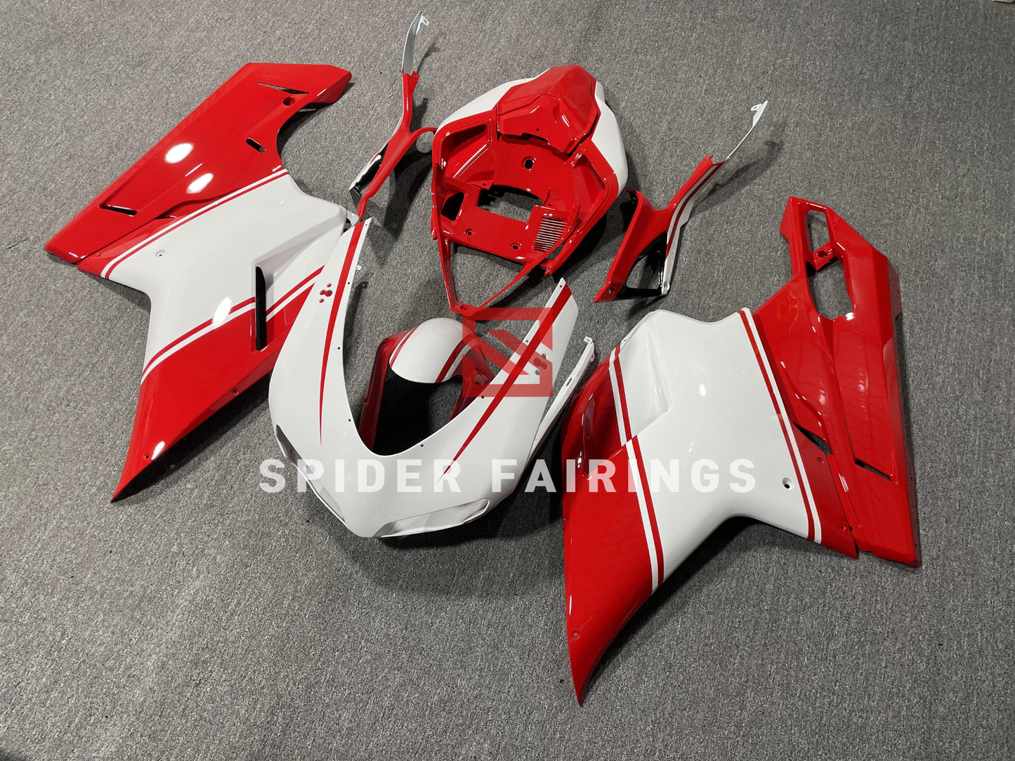 Red and White-Ducati 848 1098S 2007-2013