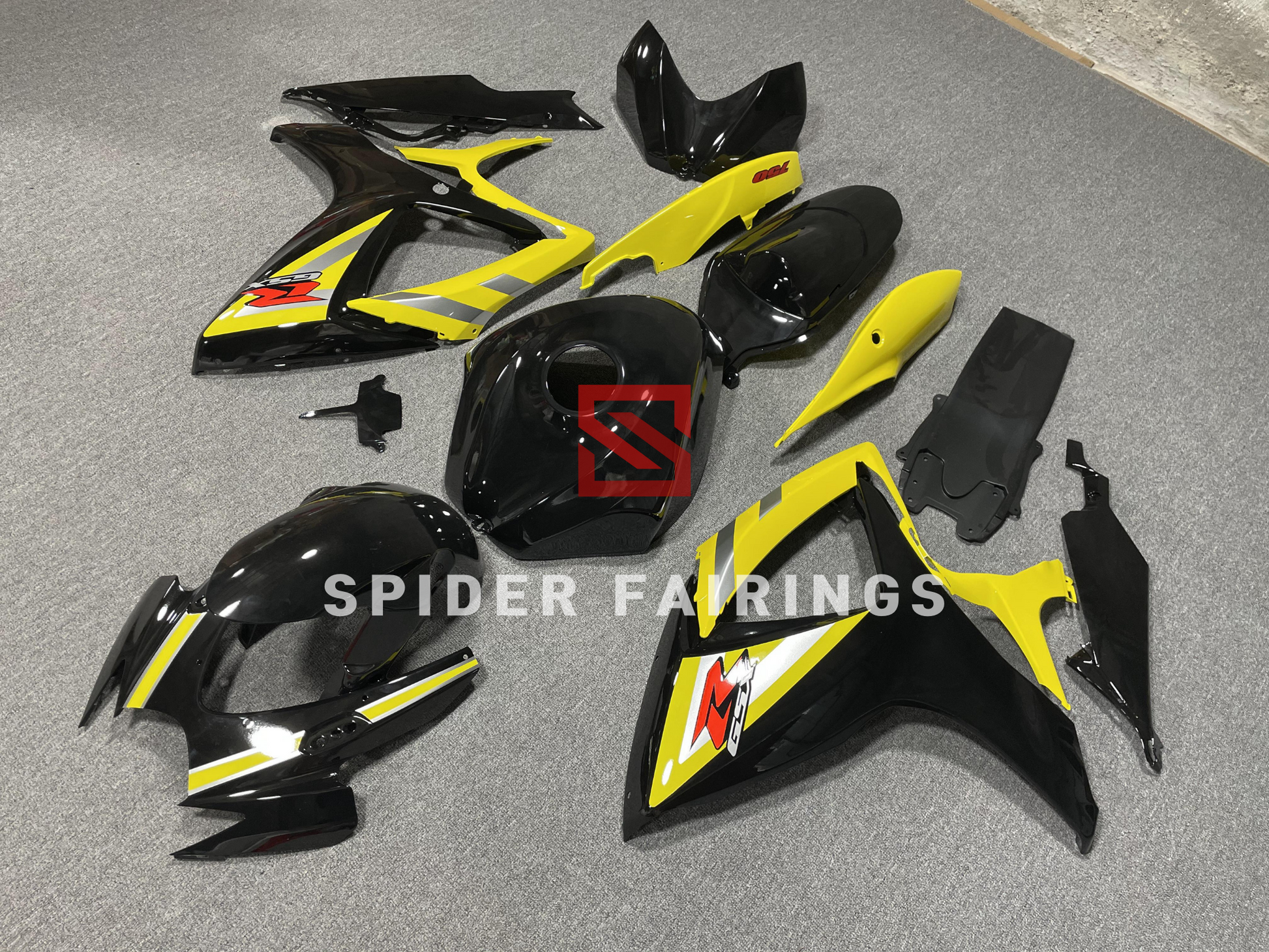 Fairings for Yellow and Black-Suzuki GSXR600-750 2006-2007