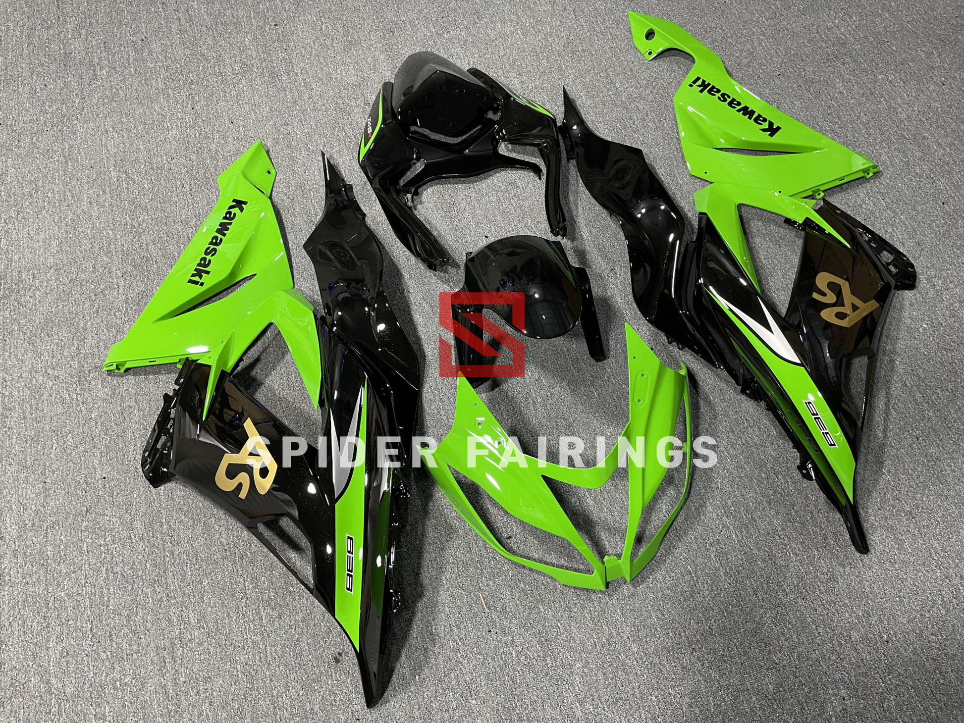 Gloss Black and Green-Kawasaki ZX-6R 2013-2018