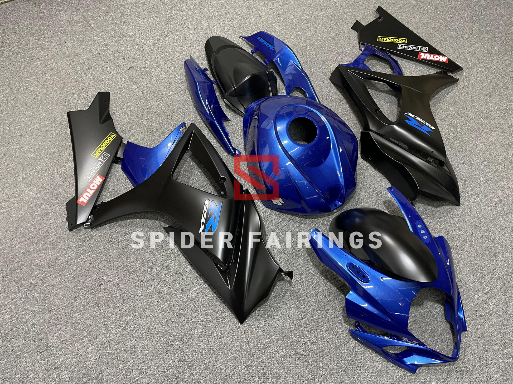 Gloss Blue and Matte Black-Suzuki GSXR1000 2007-2008