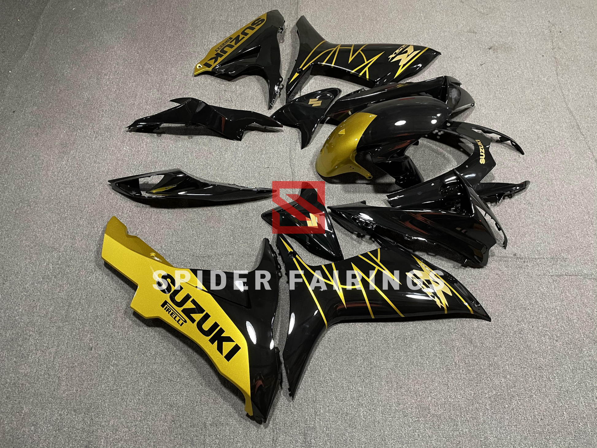 Gloss Black and Golden-Suzuki GSXR600-750 2011-2019