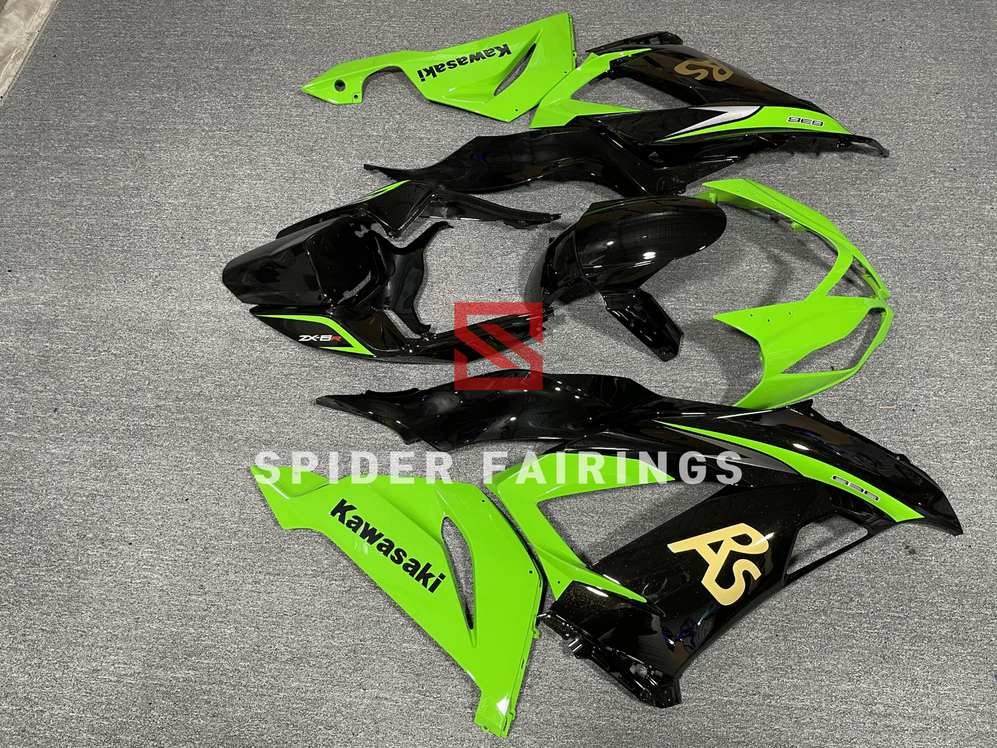 Gloss Black and Green-Kawasaki ZX-6R 2013-2018