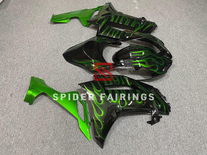 Black and Green Flame-Kawasaki ZX-6R 2007-2008