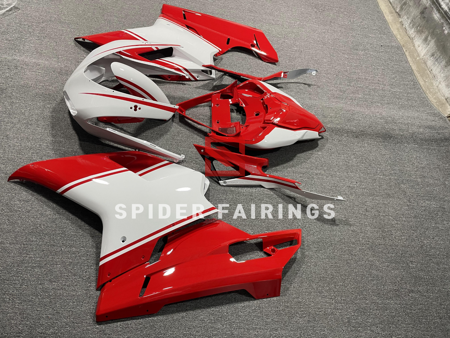 Red and White-Ducati 848 1098S 2007-2013