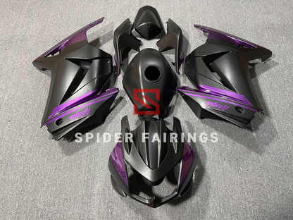 Matte Black and Purple-Kawasaki EX250/Ninja 250R 2008-2012 Matte Black and Purple-Kawasaki EX250/Ninja 250R 2008-2012