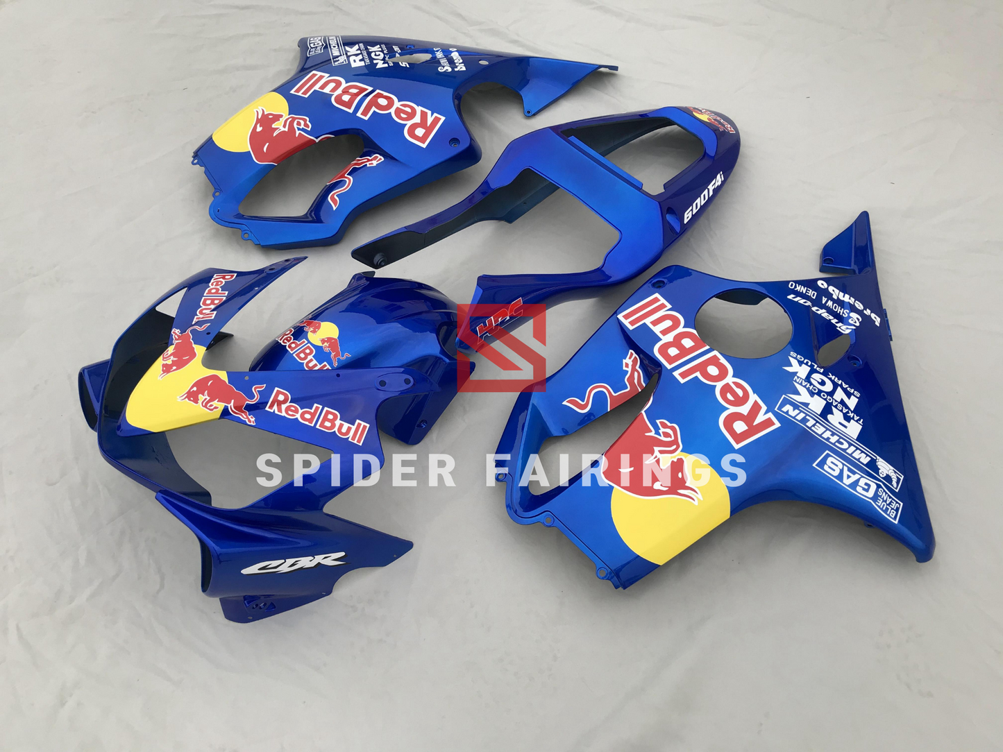 Custom Red Bull and Blue-Honda CBR600F 2001-2003