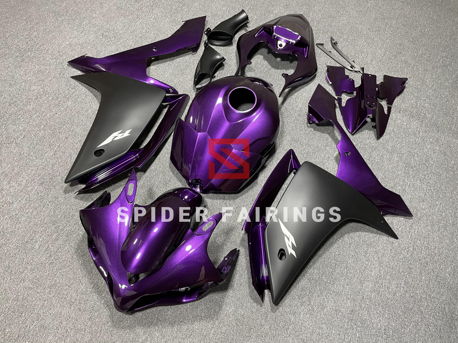 Purple and Matte Black-Yamaha YZF R1 2007-2008