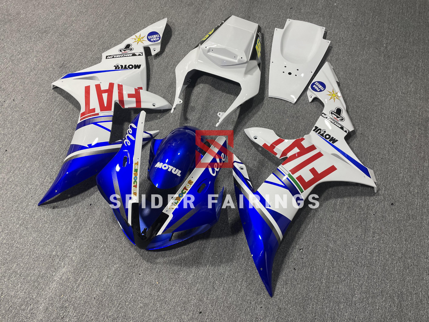 Blue and White FIAT-Yamaha YZF R1 2002-2003