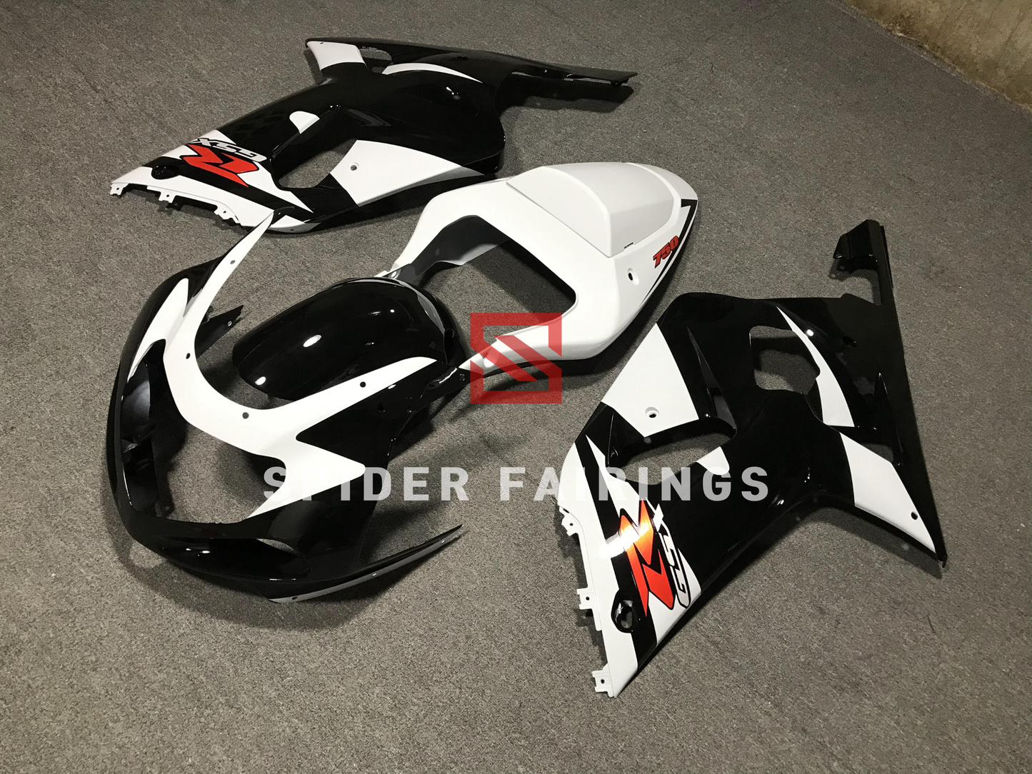 Gloss Black and White-Suzuki GSXR600-750 2001-2003