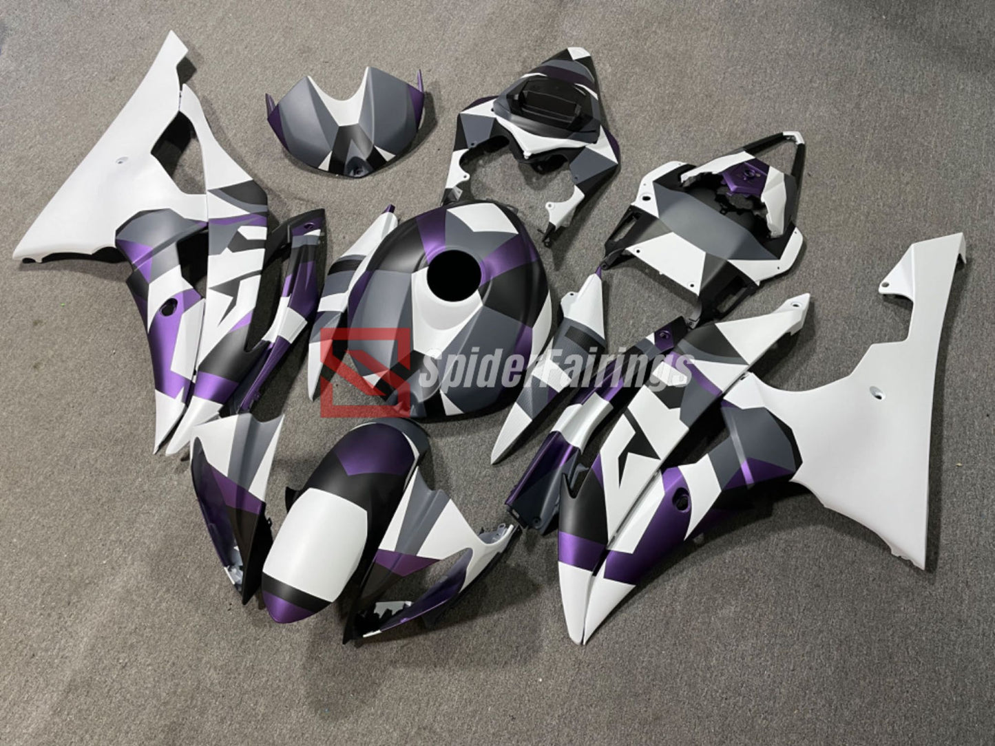 Matte White,Purple,Grey Camo-Yamaha YZF R6 2008-2016 