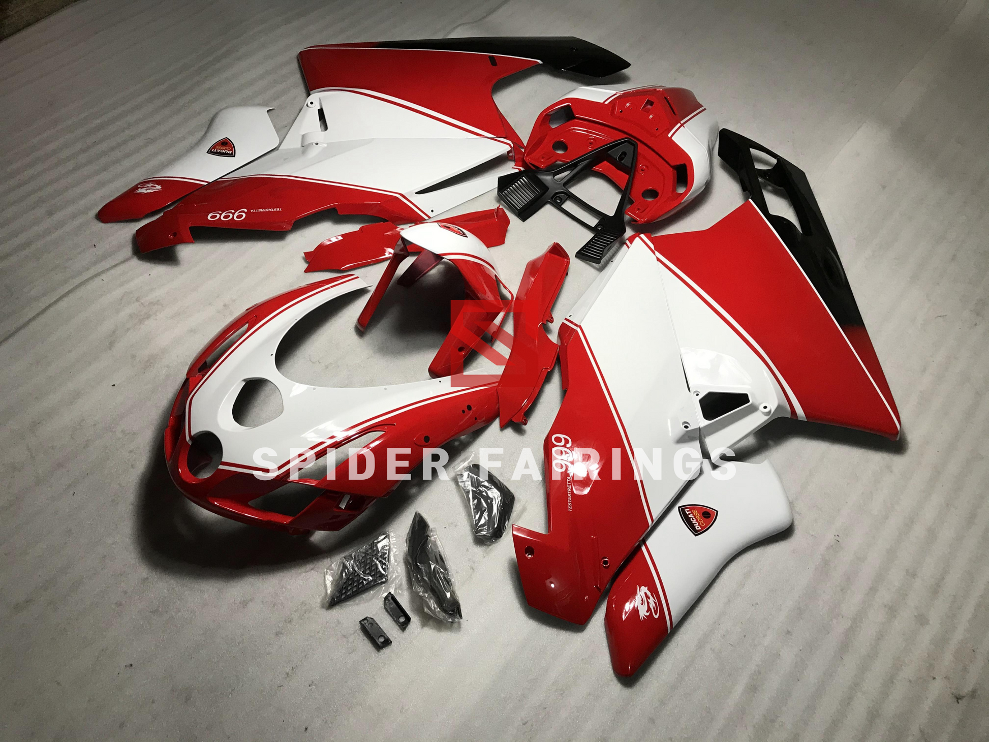 White and Red-Ducati 999 749 2003-2004