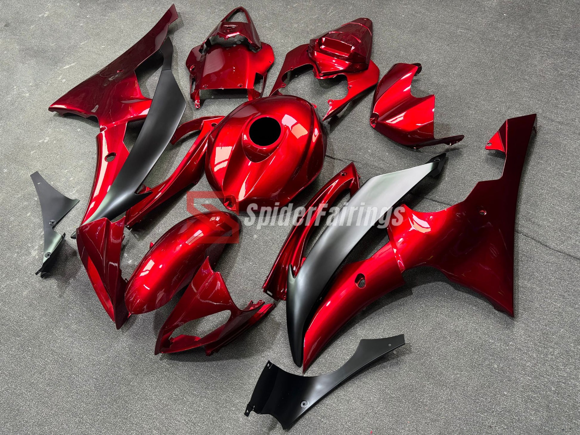 Candy Red and Matte Black-Yamaha YZF R6 2008-2016