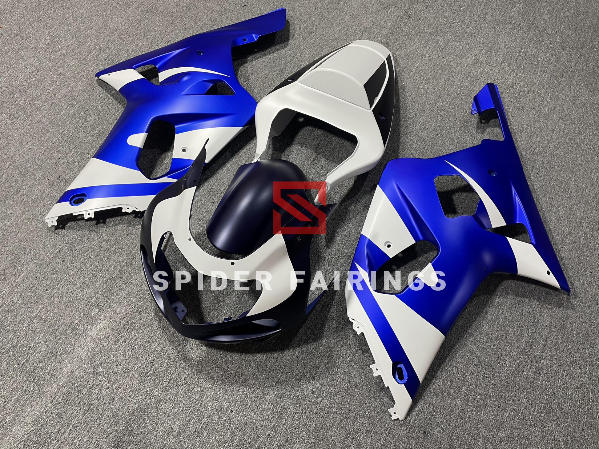 Matte Blue and White-Suzuki GSXR600-750 2001-2003