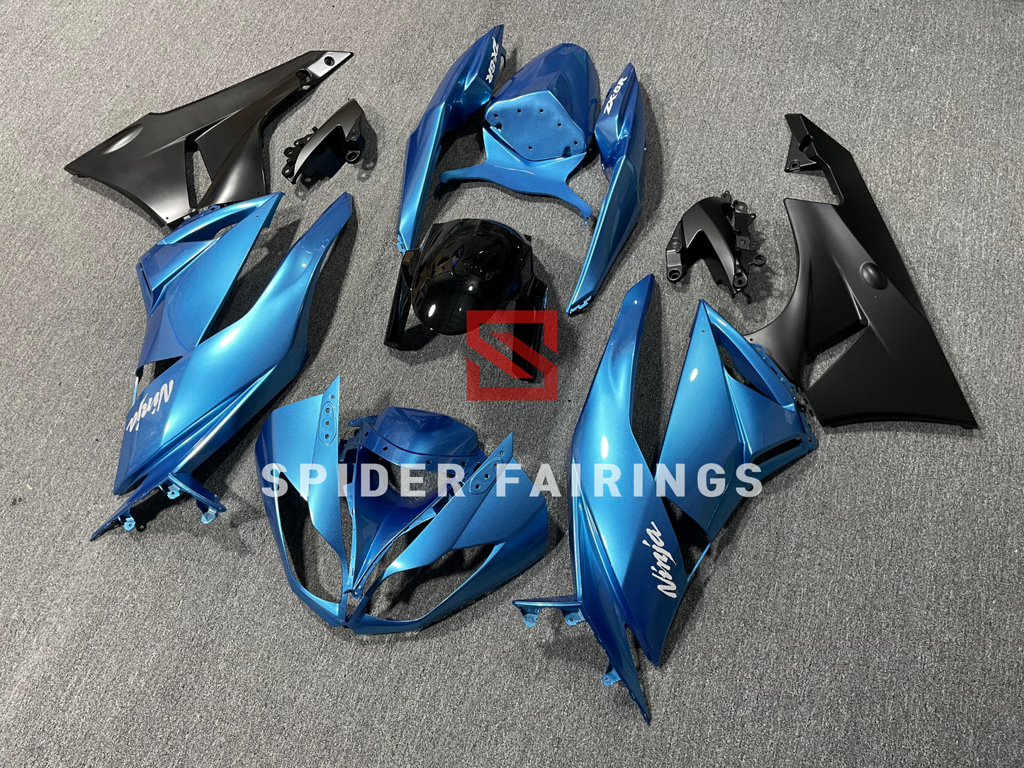 Baby Blue and Black-Kawasaki ZX-6R 2009-2012