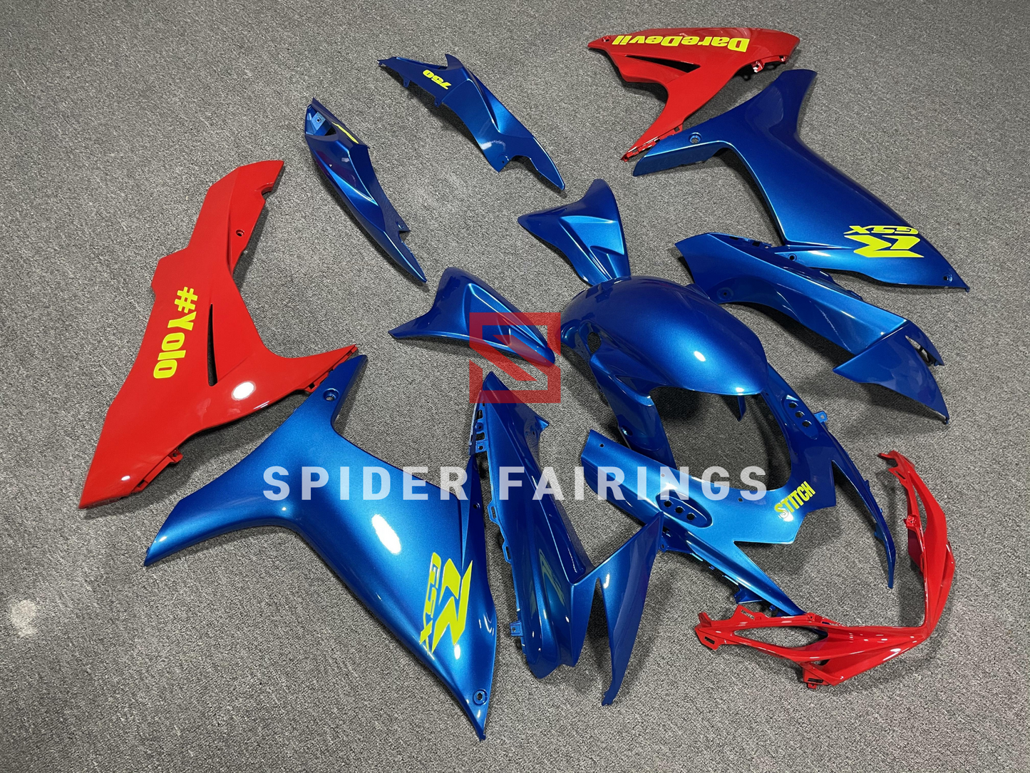 Gloss Blue and Red-Suzuki GSXR600-750 2011-2019