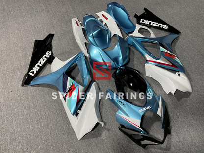 Gloss Cyan and White-Suzuki GSXR1000 2007-2008