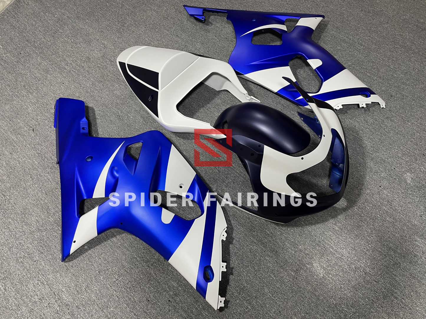 Matte Blue and White-Suzuki GSXR600-750 2001-2003