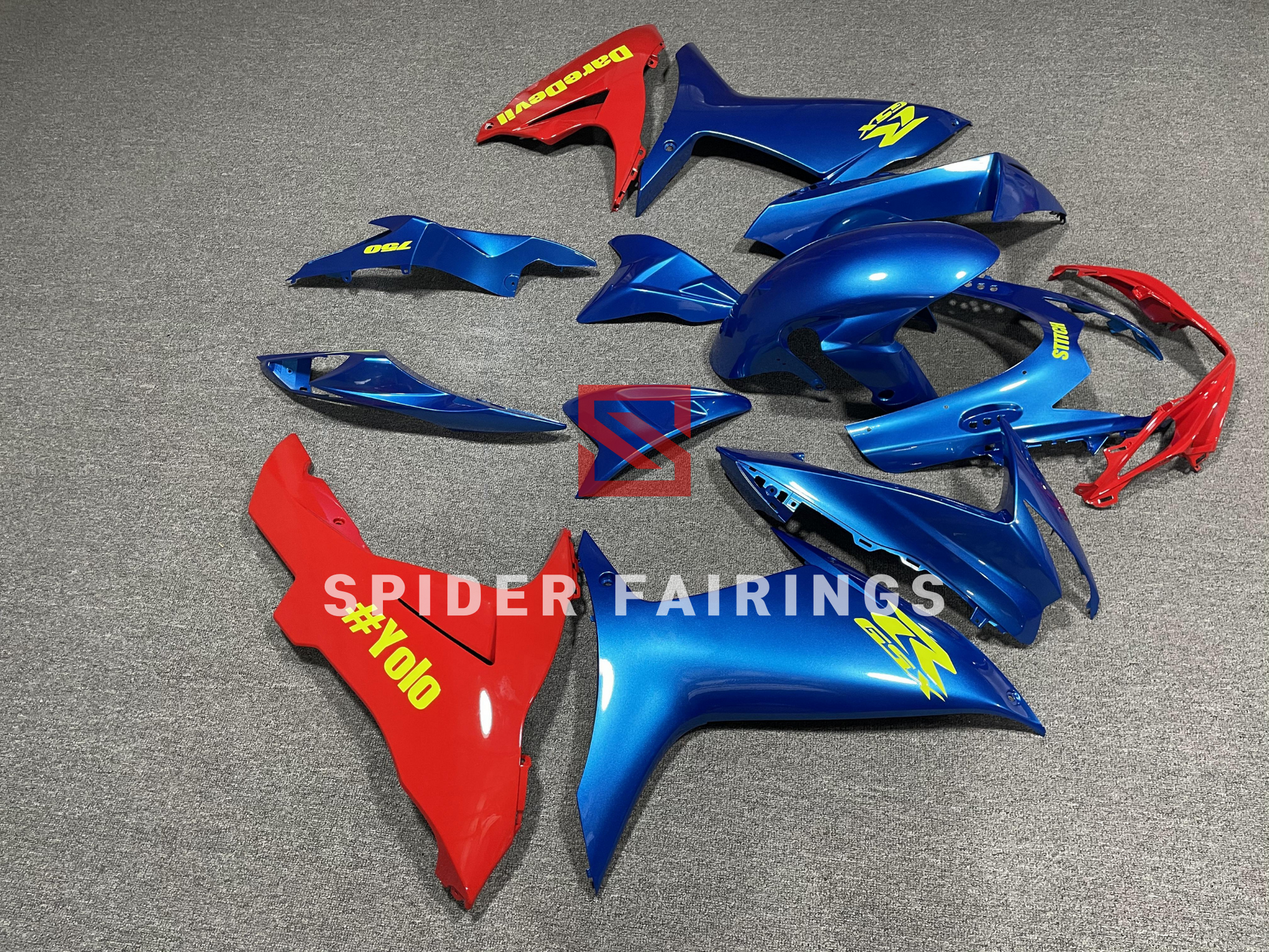 Gloss Blue and Red-Suzuki GSXR600-750 2011-2019