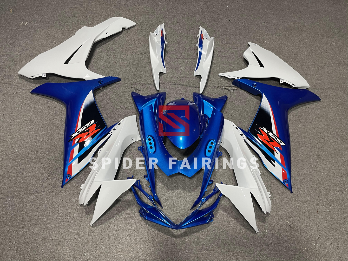 Fairing for White and Blue-Suzuki GSXR600-750 2011-2019