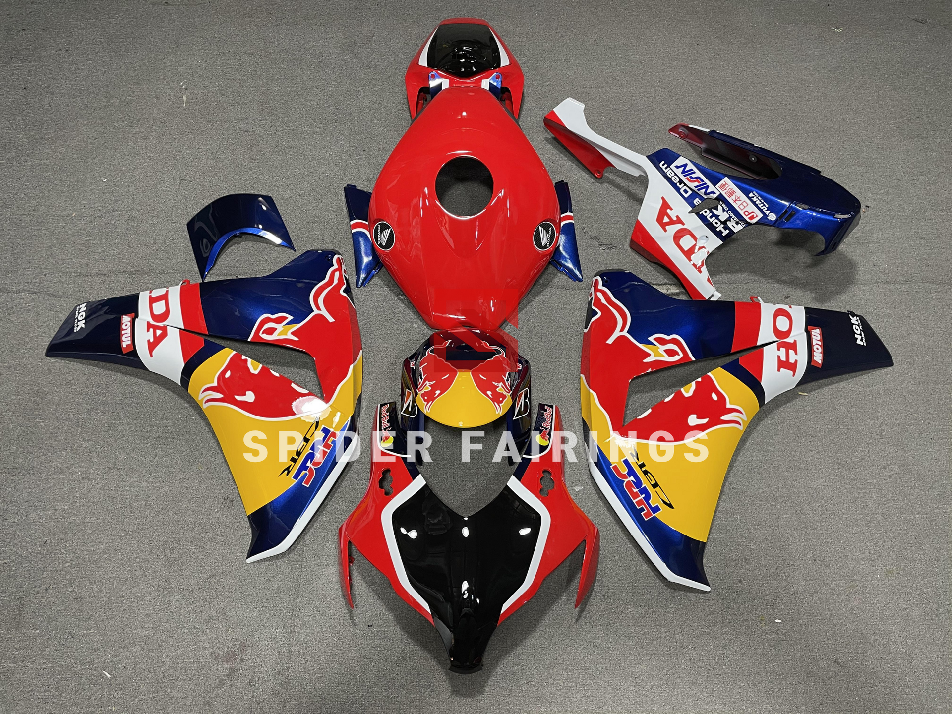 Dark Blue and Red Bull-Honda CBR1000RR 2008-2011-SpiderFairings