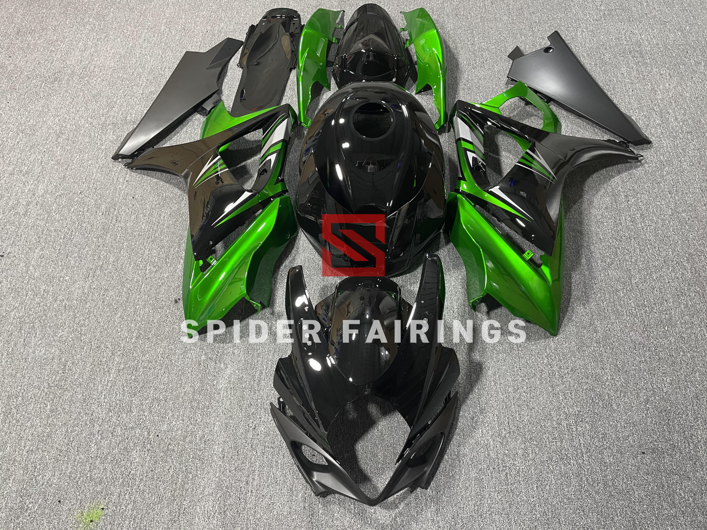 Gloss Black and Green-Suzuki GSXR1000 2007-2008