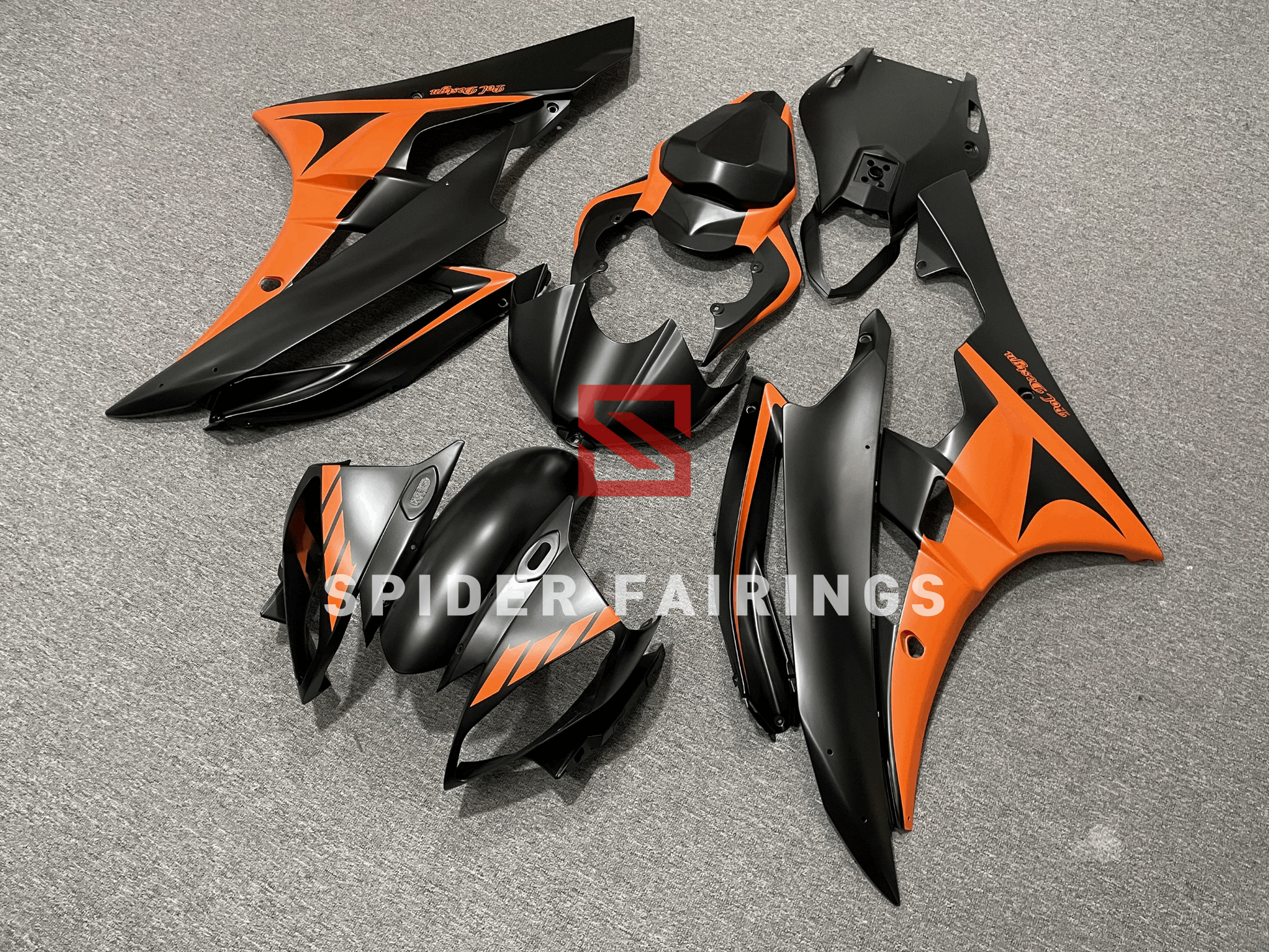 Flat Black&Orange-Yamaha YZF R6 06-07