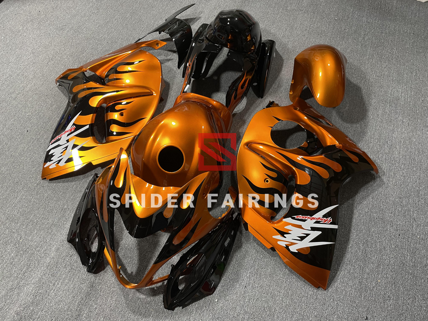 Orange and Black Flame-Suzuki GSXR1300 2008-2018