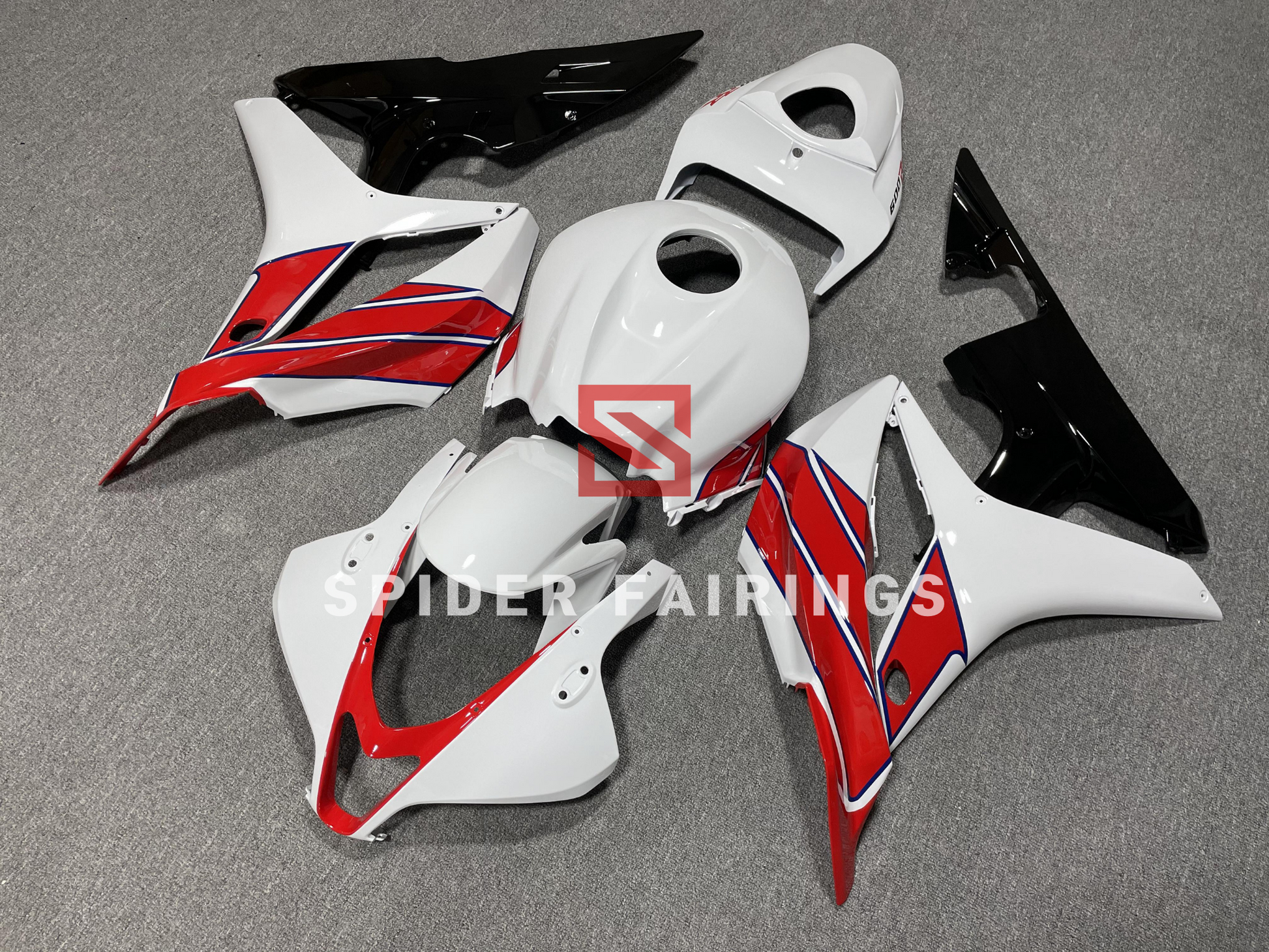 White and Red-Honda CBR600RR 2007-2008