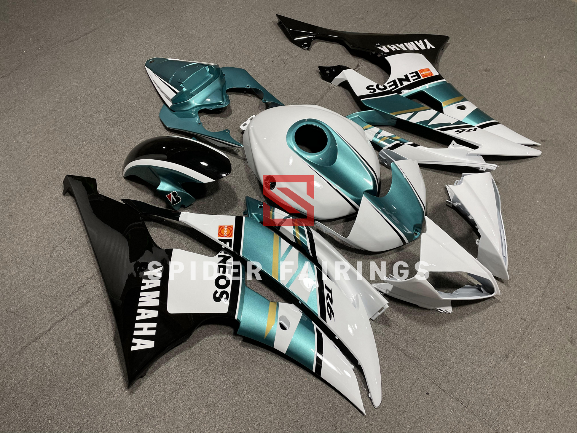 Cyan,White and Black-Yamaha YZF R6 2008-2016