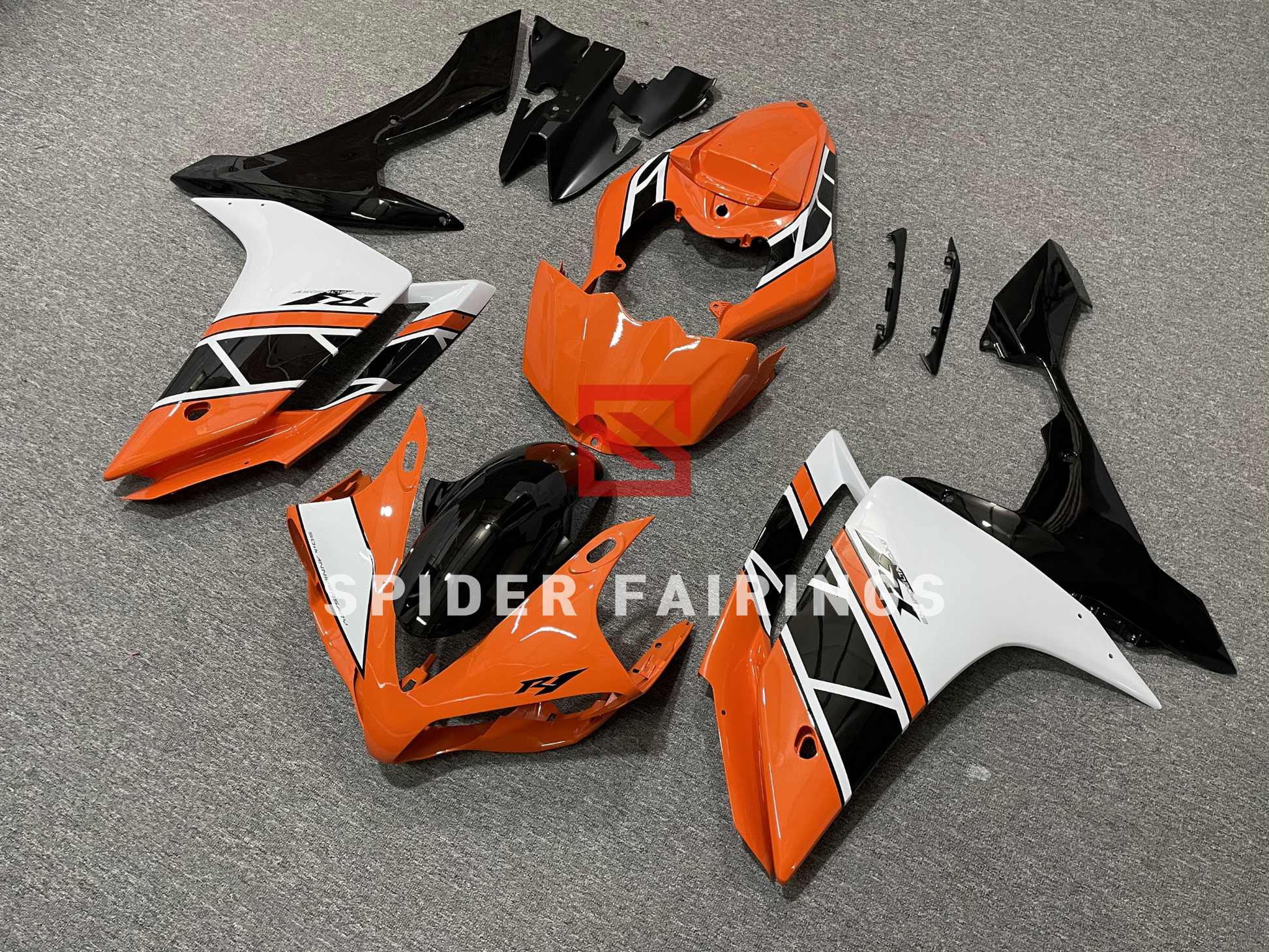 Orange,White and Black-Yamaha YZF R1 2007-2008