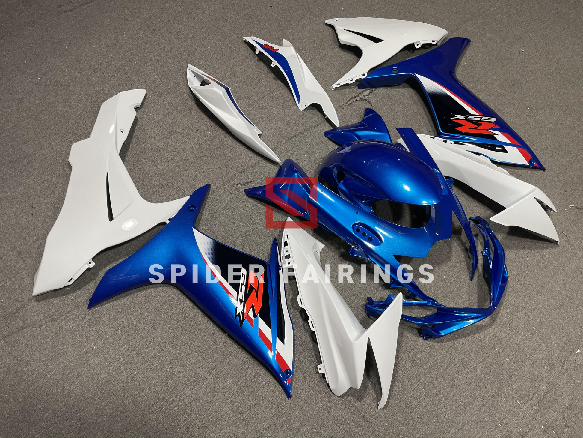 Fairing for White and Blue-Suzuki GSXR600-750 2011-2019