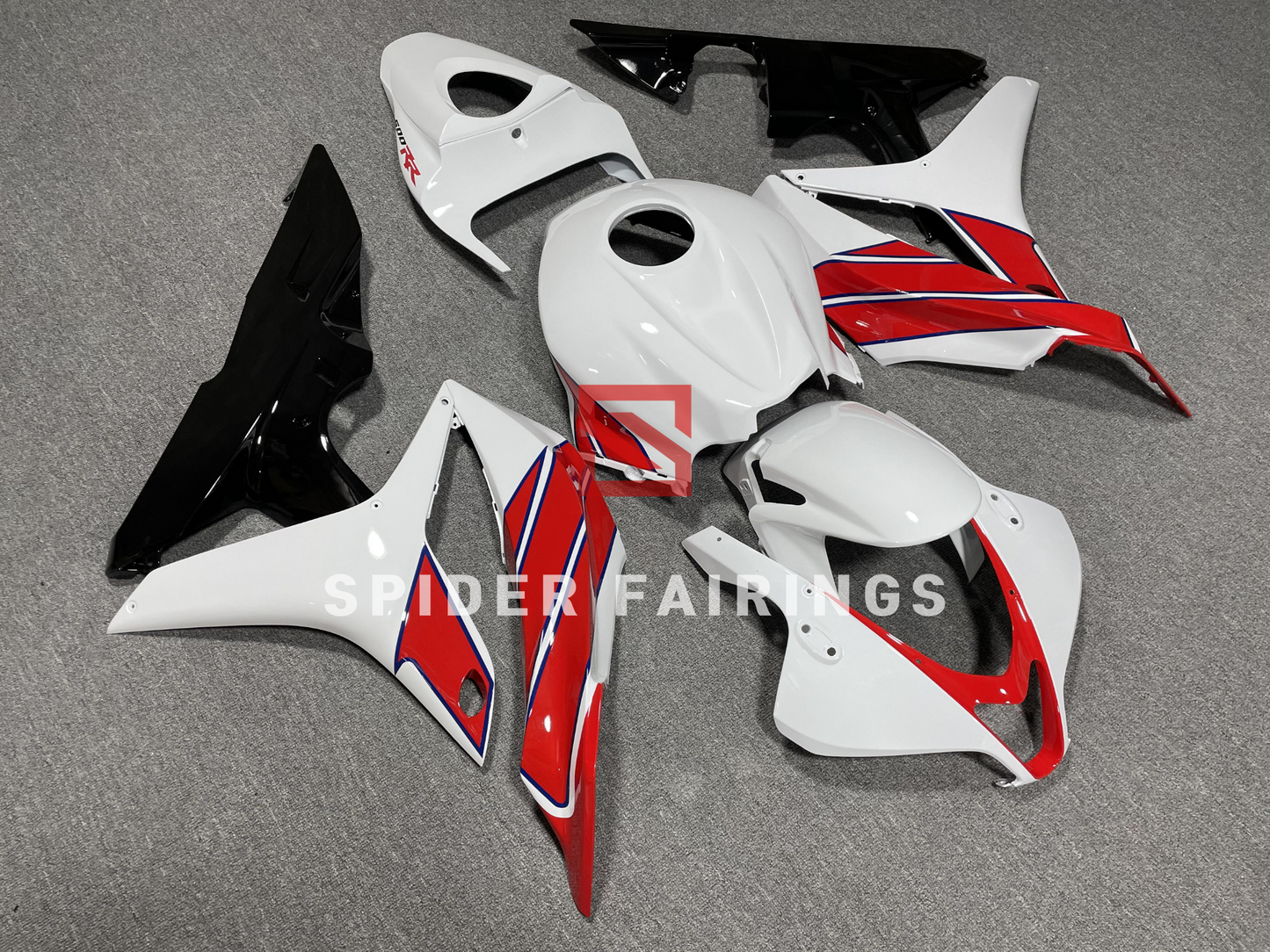 White and Red-Honda CBR600RR 2007-2008