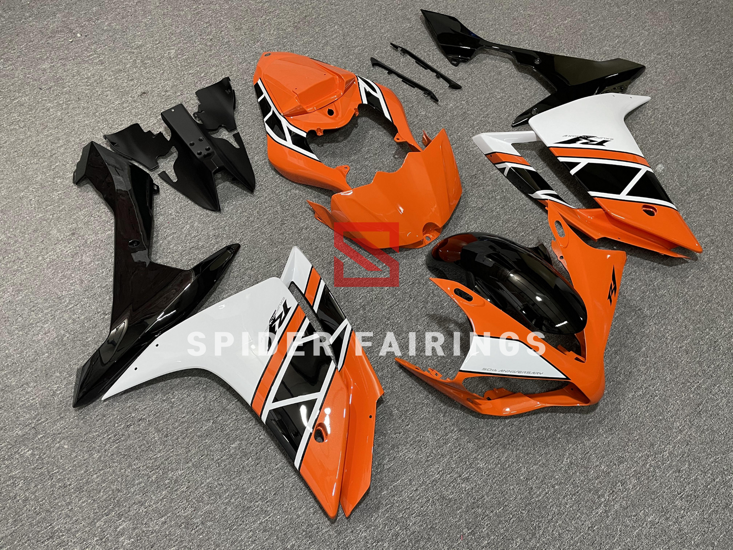 Orange,White and Black-Yamaha YZF R1 2007-2008