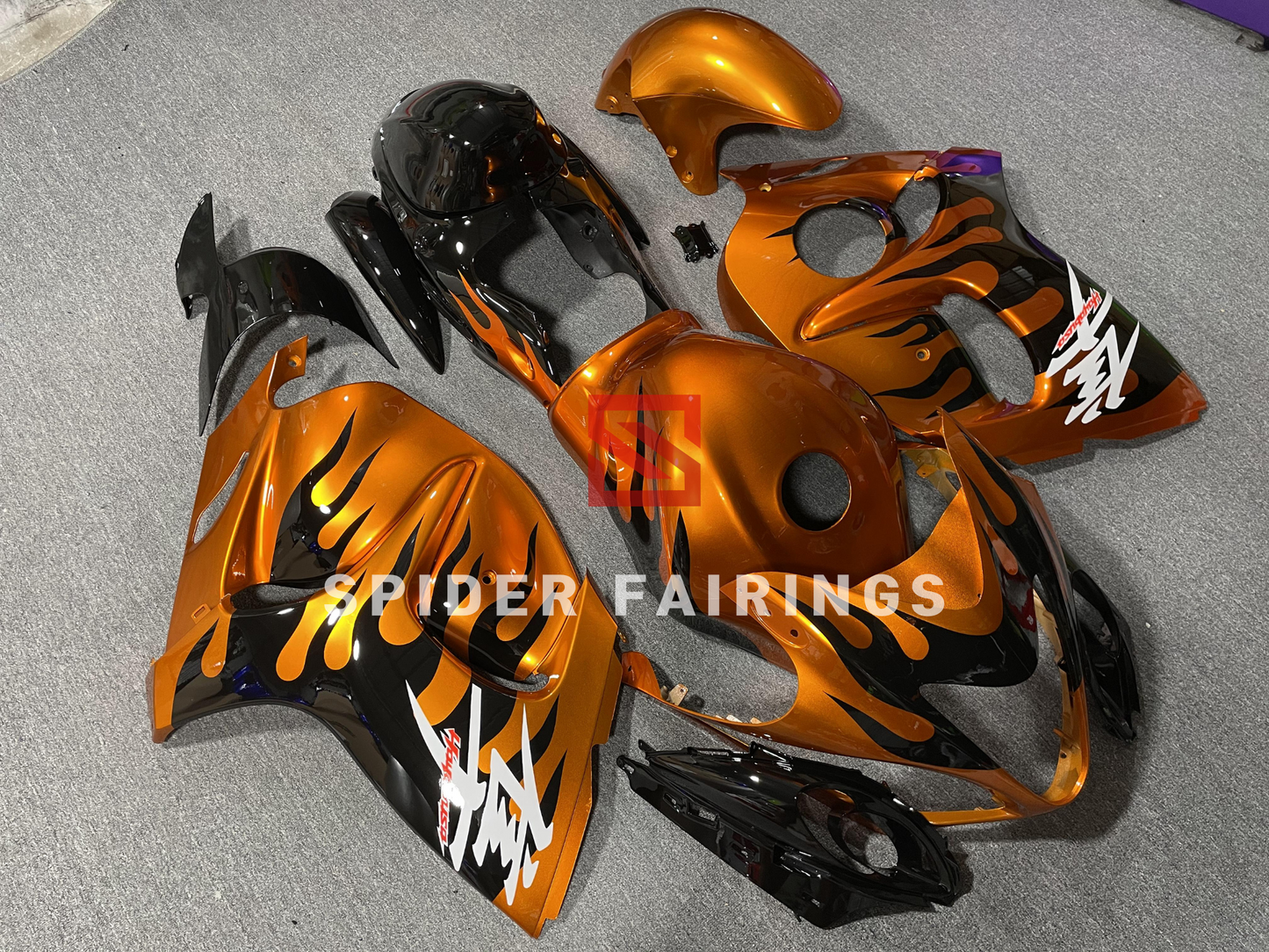 Orange and Black Flame-Suzuki GSXR1300 2008-2018