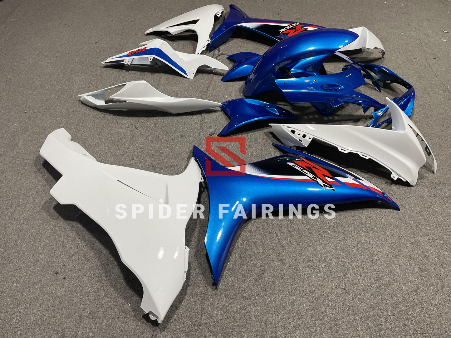 Fairing for White and Blue-Suzuki GSXR600-750 2011-2019