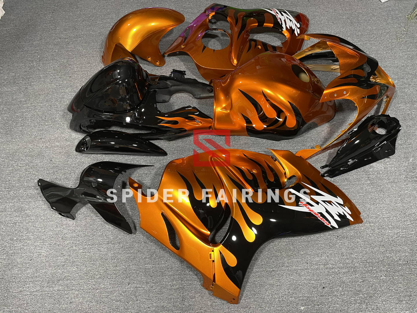 Orange and Black Flame-Suzuki GSXR1300 2008-2018